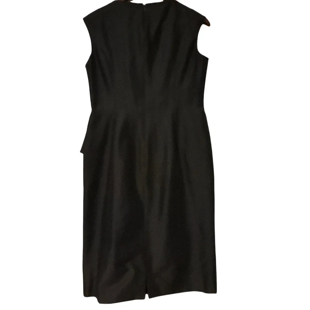 Evan Picone Black Sleeveless Peplum Sheath Dress V-Neck Size‎ 8 Cockail Formal